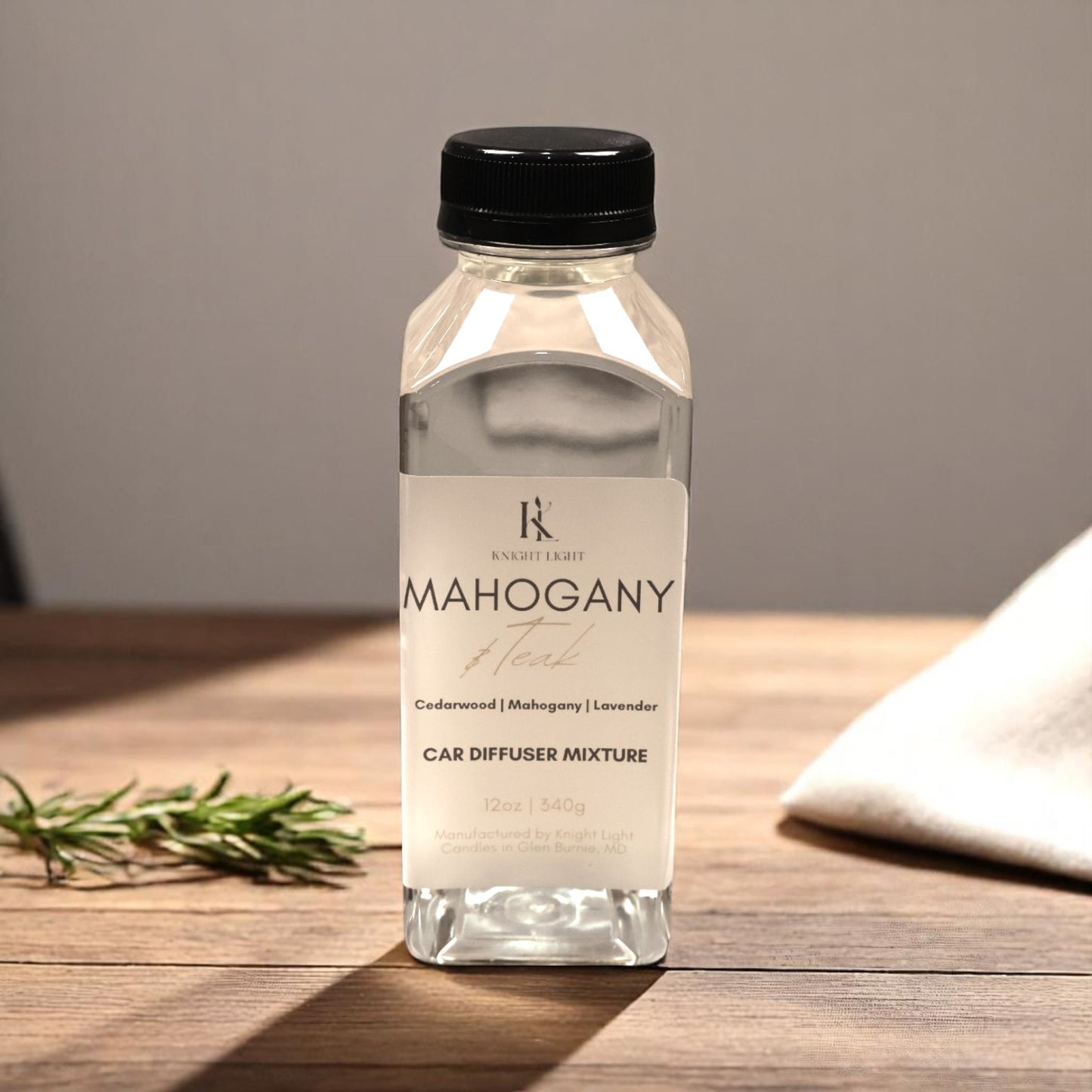 Mahogany & Teak Car Diffuser Refill 12oz – Rich Woodsy Aroma