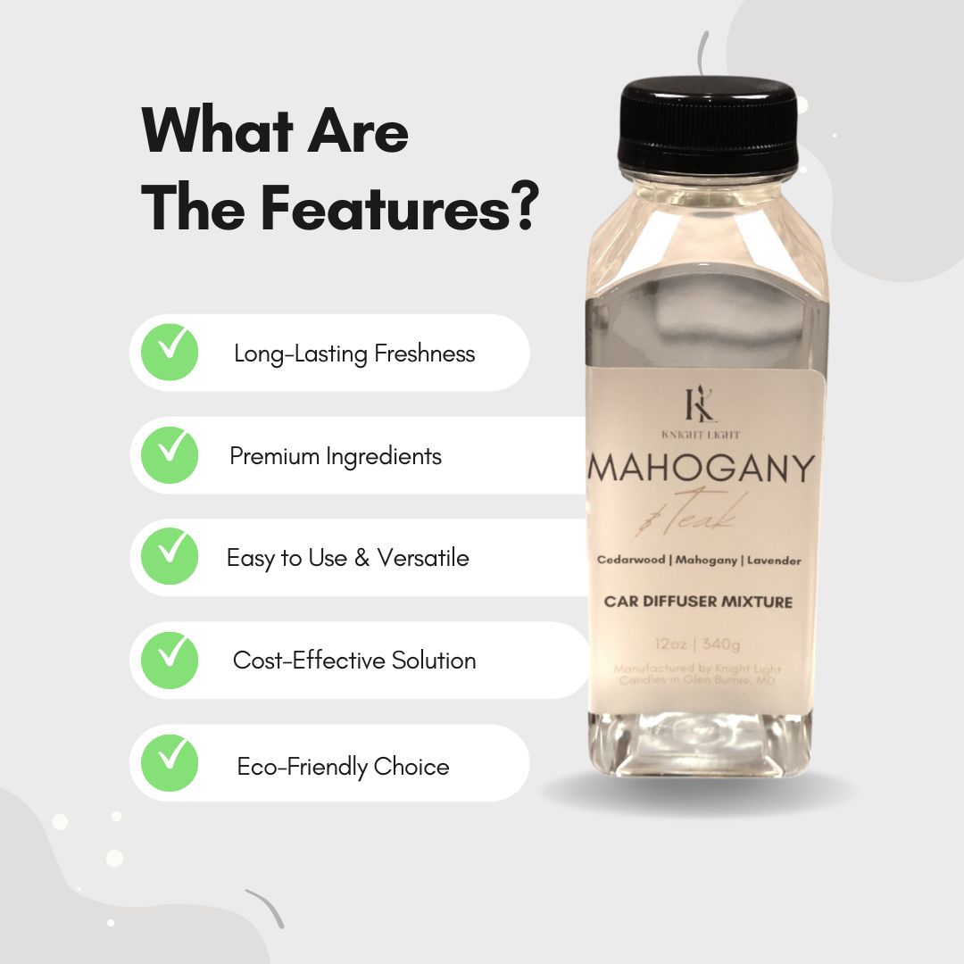 Mahogany & Teak Car Diffuser Refill 12oz – Rich Woodsy Aroma