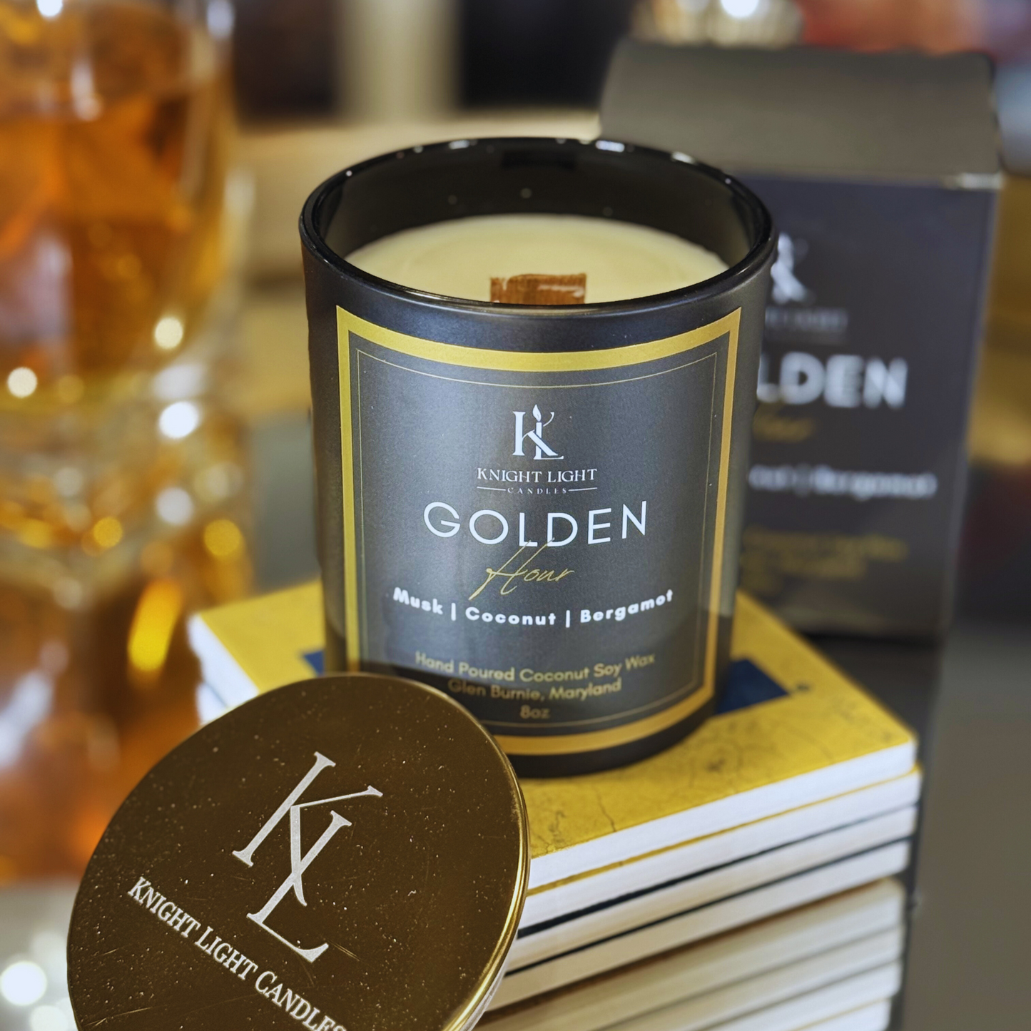 Golden Hour Wood Wick Candle | Coconut Soy Wax Candle