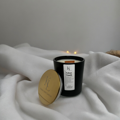 Velvet Touch 8oz Wood Wick Candle - Cocoa Butter Cashmere Scent