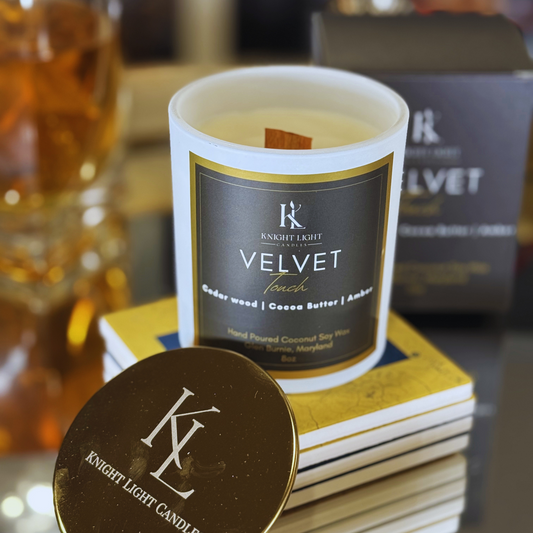 Velvet Touch 8oz Wood Wick Candle - Cocoa Butter Cashmere Scent