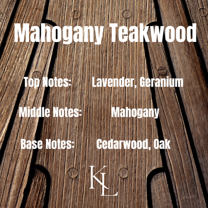 Mahogany Teak Scented Candle | Coconut Soy Wax Natural Candle | Wood Wick Candle