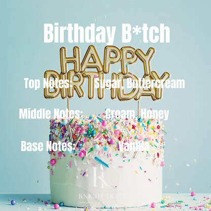 Birthday B*tch Candle | Funny Birthday Cake Candle | Cake Scented Candle | 8oz | Wood Wick