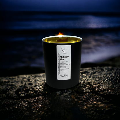 Midnight Tide Scented Candle | Wood Wick Candle | Luxury Scented Candle | 8oz